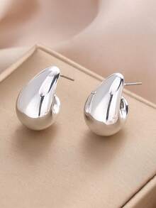 1 Pair Minimalist Water Drop Bead Earrings, Elegant European And American Style Earrings - Multicolor - View 4