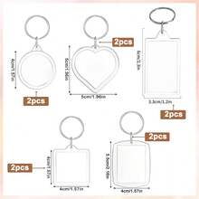 5/10/20/30/40/50/100PCs Acrylic Photo Frame Keychain Clear Picture Insert Blank Keyrings For Double-Sided Photos Holder DIY Party Guest Gifts - Multicolor - View 57