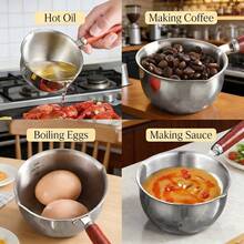 Mini Oil Pouring Pot Set | Double Spout Small Pan | Thickened With Scale | Kitchen Cookware | Multi-Functional For Oil Pouring, Milk Heating, Baking, Coffee & Egg Frying | Kitchen Utensils | Home Use,Ollas De Cocina - View 7