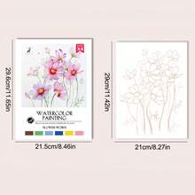 1 pieza Álbum de acuarela, Libro para colorear, Cuaderno de bocetos para pintar, Bloc de notas de acuarela - colores mezclados - Ver 3