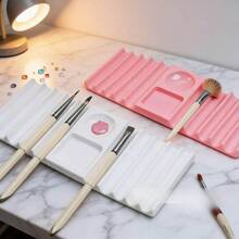 1件多功能美甲刷架與調色盤－塑膠美甲工具收納盒，適用於美甲刷、水鑽與美甲貼紙，DIY美甲藝術與美甲沙龍使用美甲收納托盤 - 彩色 - 查看 3