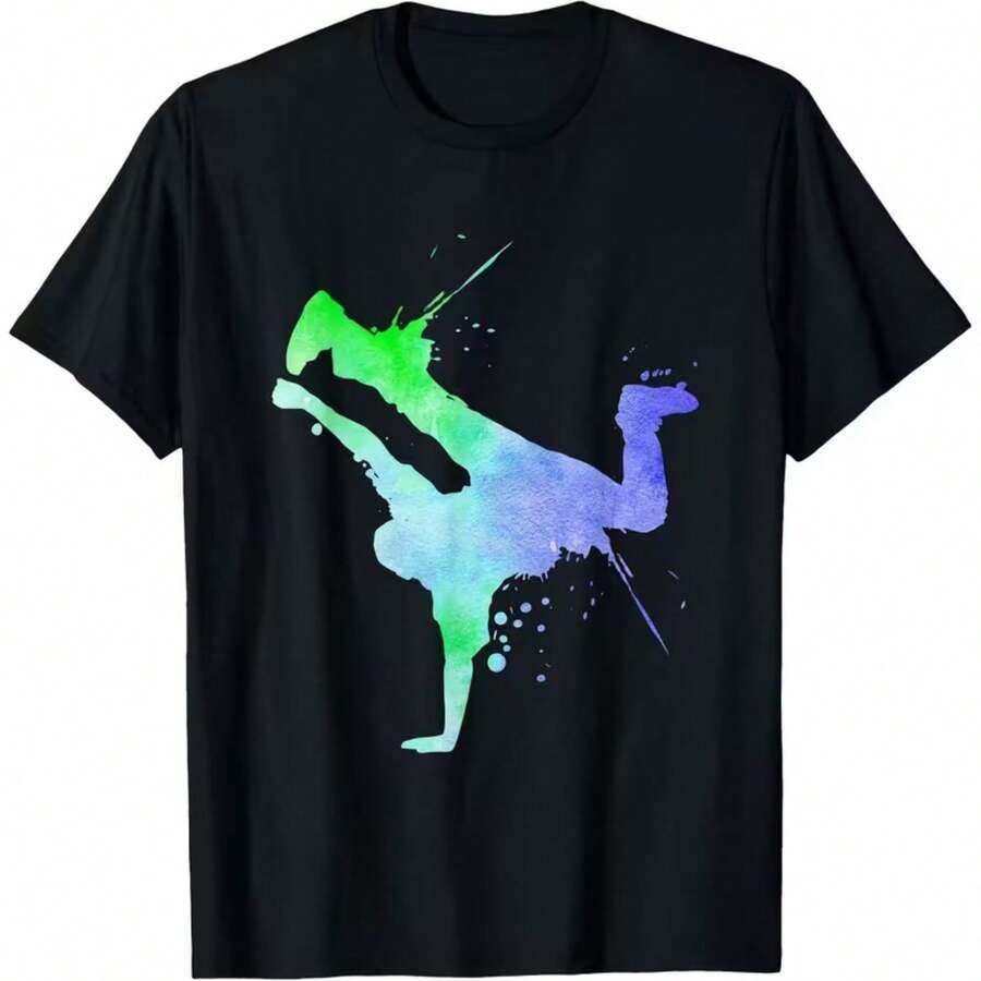 Printed T-Shirt For Men And Women - Black - View 1