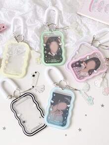 1 PC Small Wing Card Holder, Student Ripple Three Inch Storage Set, Star Chasing Small Card Display Set Pendant - Multicolor - View 4