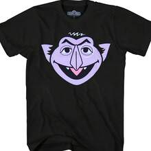 Sesame Stree:T Count Von Count Face Adult T-Shirt - 黑色 - 查看 1