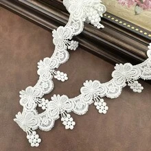 2 Sizes Delicate Woven Butterfly Lace Trim, Suitable For Wedding, Sofa Cover, Curtain, Collar, Cuff, Home Textile And Craft Decoration, Lace Satin Ribbon - 2 Codes - View 4