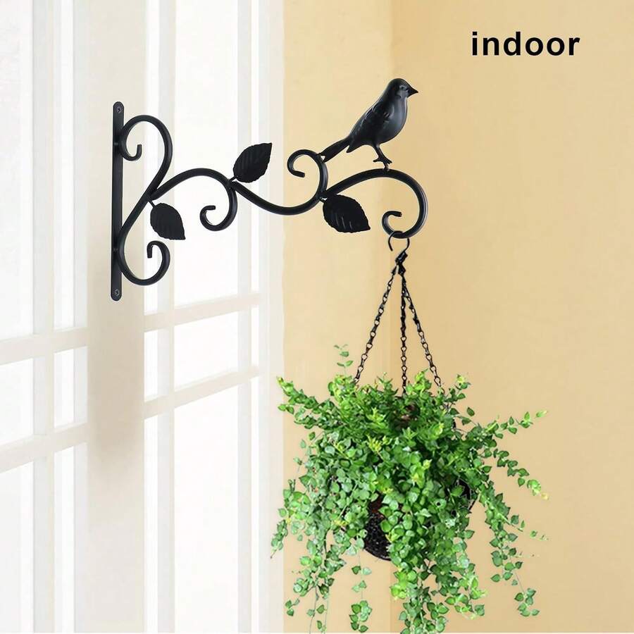 12 Inch Bird Cage Planter Hanger, Suitable For Hanging Baskets & Planters, Patio Garden Indoor/Outdoor, Black Metal - B-Black - View 1