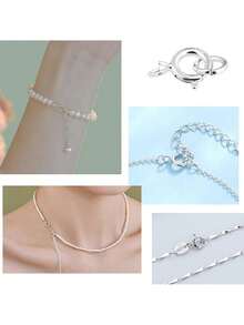 20 piezas Anillos de salto con cierre de resorte chapados en oro de 18K, 10 piezas Cierres de resorte + 10 piezas Anillos de salto abiertos, Adecuado para pulseras hechas a mano, collares, fabricación de joyas - Multicolor - Ver 5