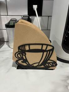 SOKANY Coffee Filter Holder, Metal Coffee Filter Stand, Creative Cup-Shaped Coffee Filter Paper Organizer For , Cone, Flat Filters, Coffee Bar Accessories - Coffee Cup - View 7