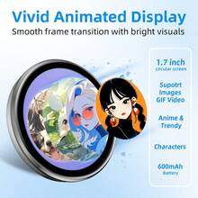 Rechargeable Wearable Anime Badge, Full-Color Display Screen Cosplay Accessory, Supports GIF Video Playback, Built-In 600mAh Battery, Backpack Pendant Otaku Festival Gift - View 3