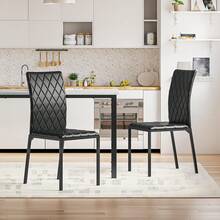 Dining Table And Chairs Set 2/4, Square Kitchen Dining Room Set Kitchen Table With 2/4 Chairs, Space Saving For Small Space Apartment, Dining Room, Kitchen, Black Table With 2/4 Chairs - Black - View 4
