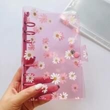 1pc A6 Daisy Loose-Leaf Binder Cover, Detachable 3D Crystal Bubble Sticker Album, 10 Inner Pages, Transparent Card Holder, 20 Pocket Refill Pages, DIY Stationery Organizer Notebook, Essential For Back To School - A6 - View 7