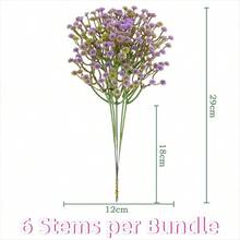 40/18/10pcs Artificial Baby's Breath, Suitable For Table Decoration, Valentine's Day, Mother's Day Gift, Wedding Bouquet And Party. Great Gift For Women, Also Suitable For Home, Bedroom, Bathroom And Garden Decoration, As Well As DIY Bouquet. - Purple - View 8