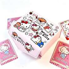 SANRIO 1个三丽鸥首饰盒，专为收纳耳环、戒指、项链和卡片而设计。小巧便携，适合旅行携带，配有2个可调节隔板，方便整理各种物品。饰有可爱的卡通Hello Kitty图案，是情人节或生日送给女友或闺蜜的绝佳礼物。 - 彩色 - 查看 2
