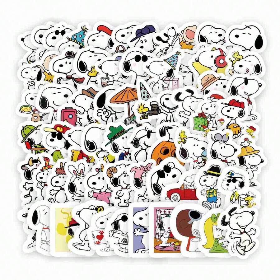 SNOOPY 1套/2026新款貼紙,可DIY貼在手機殼、行李箱、吉他、滑板、筆記本等,送給朋友和家人的小禮物與驚喜(隨機款式) - 彩色 - 查看 1