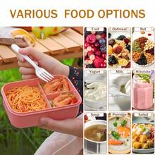 1pc Salad Lunch Box, Lunch Box Container With Spoon And Fork, Microwave And Dishwasher , Suitable For Outings, Work, Picnic Kitchen Storage - Multicolor - View 6