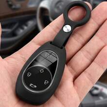液態矽膠汽車鑰匙套附鑰匙圈，適用於 Leapmotor C11 C01 C10 C16 T03 S01，防刮軟質保護鑰匙套，全包防摔鑰匙殼，適用於 Leapmotor 4 鈕智能遙控鑰匙 - black - 查看 2