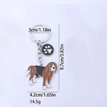 1件創意合金鬥牛犬吊墜，油滴狗造型鑰匙圈，寵物店紀念品，汽車鑰匙圈，送給男友的禮物 - 彩色 - 查看 9