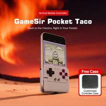 GameSir Pocket Taco Retro Gaming Controller IOS Android Phone Mobile Gamepad Compatible With Nintendo Switch 2/1 Via Bluetooth Connection Vertical Handheld Gaming Experience Portable And Lightweight Design Protective Silicone Pads Built-In Keyboard Mode Responsive Membrane Button Design 600mAh Battery Off White And Atomic Purple - View 2
