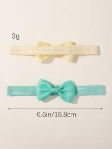 5pcs Solid Color Bowknot Elastic Hair Bands, Macaron Colors Set For Kids - Mauve Purple - View 5
