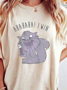 "The Emperor's New Groove" Yzma C1At Ahaha I Win T-Shirt For Men, Women, And Sizes S To 5XL. Women's T-Shirt Available In Sizes S To 5XL. K186220G This Unisex T-Shirt Is Made Of 100% Cotton With A Tight Knit Pattern, Ensuring Its Durability. Suitable For All Body Types, Both Men And Women. Its Durable, High-Quality Fabric Is Ideal For Various Sewing Projects, Offering A Soft And Resilient Feel. It Is Also Very Breathable. Perfect For Spring/Summer, Vacation Outfits, And Party Wear. Women's Oversized Graphic T-Shirt, Casual Summer - 杏色 - 查看 8
