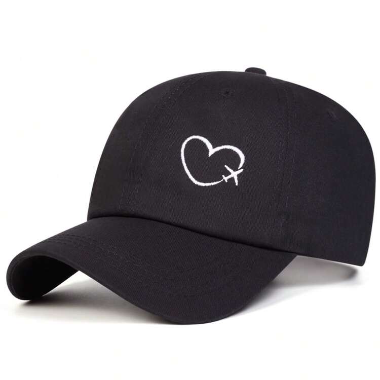 1pc Men's Heart & Airplane Embroidery Baseball Cap, Street Fashion Hat, Outdoor Sun Protection Casual Cap For Spring, Autumn, Travel, Beach - Multicolor - View 4