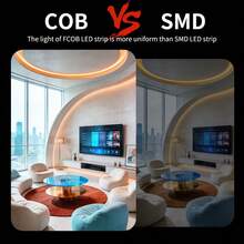 LITSHOW 無點光 COB LED 燈條，USB 供電櫥櫃下照明燈，內建開關，柔性無縫 LED 燈條，適用於廚房櫥櫃、書桌、衣櫃、梳妝鏡，自黏式（暖白/亮白） - 觸控開關 - 查看 4