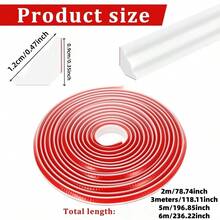 1pc 200/300/500/600cm PVC Quarter Round Trim, Baseboard, Decorative Molding, Self-Adhesive Plastic Wall Corner Guard, Filler Strip, Laminate Floor Baseboards - A - View 4