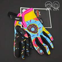 1 Pasang Sarung Tangan Sepeda ROXF Motif Donat Jari Penuh, Anti Selip, Bernapas, Kompatibel dengan Layar Sentuh, Cocok untuk Bersepeda, Off-Road, BMX, Skateboard, dan Olahraga Lainnya - Biru - View 11