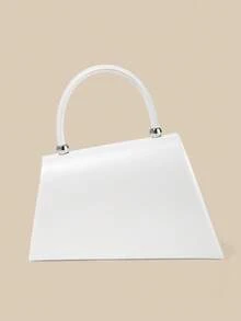 1 Piece White PU Material Flap Clutch Bag With Luxury Metal Decoration, Showing Fashion And Elegance, Suitable For Holding, Carrying, Wearing On The Shoulder Or Crossbody, P - 酒紅色 - 查看 5