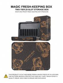 1PC For IQOS ILUMA ONE/ILUMA I ONE/New Iluma I One/ILUMA/ILUMA I /ILUMA PRIME/Iluma I Prime 20 HeatSticks BoX Series Protective Case, Fashionable Minimalist Cartoon Pattern Portable Storage Leather Sleeve, Full Protection Anti-Drop Anti-Fingerprint Wear-Resistant High-End Texture Hard Shell Soft Leather Dual Protection, Perfect Gift Choice, High-End Protective Shell, Unisex Fashion Accessory, Fashionable Patchwork Personalized Appearance Decoration, Business Casual Versatile Style, Precise Hole Position Perfect Fit, Couple Style Unisex, Iqos Series Dedicated Protective Shell, TEREA Storage Box - Brown Bear - View 30