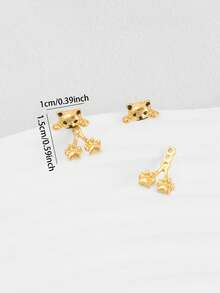 1 Paar süße Katzenohren Ohrringe, Legierung Ohrstecker, Vintage Tier Schmuck, Geschenk für Feiertage, geeignet für Frauen, Alltagstragen und Partys in jeder Jahreszeit - Stil 6 - Übersicht 5