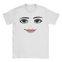 Round Neck Short Sleeve Clothing Summer Novelty Harajuku Streetwear Robot Robloxs Woman Face Game Tshirt Aesthetic Clothes - H10256-白色 - 查看 1