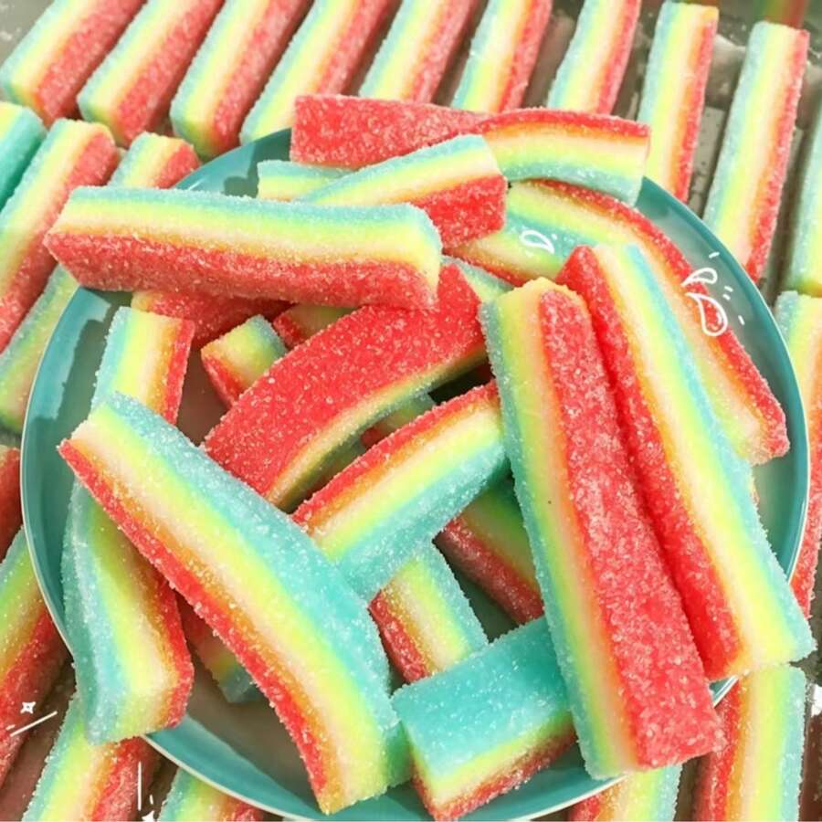 Stretchy Colorful Fruit Soft Candy Simulation Pretend Play Stress Relief Toy, Suitable For Students Teens/Adults, Holiday Surprise Stress Relief Gift, Holiday/Birthday Halloween Gift, Christmas Squishies, Christmas Eve Gift - Multicolor - View 1