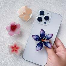 Popular Cross-Border Spring Floral Korean Ins Style Convenient Adhesive Expandable Phone Holder, Acrylic Desktop Decor, Slouchy Gift - Multicolor - View 1