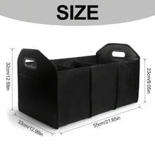 Organizador de maletero para coche, caja de almacenamiento plegable para coche con bolsillos, organizador de carga de tela Oxford impermeable, accesorio universal para coche. - A - Ver 3