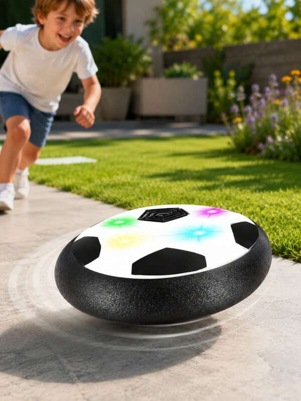 Balón de fútbol levitante - Balón de fútbol de aire flotante de alta tecnología/Juguete de balón de fútbol con cojín de aire/Balón de fútbol ligero/Deporte interactivo para interiores para padres e hijos/Regalo de cumpleaños (color de luz aleatorio)