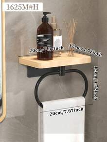 1pc Wall-Mounted Bathroom Storage Rack, Drill-Free Bathroom Organizer Rack With Towel Ring And Towel Bar, Bathroom Organizing Rack And Storage Rack, Towel Rack, Hand Towel Rack, Shower Corner Rack For Bathroom, Toilet And Home Decor - Multicolor - View 13
