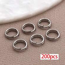200pcs Stainless Steel Split Rings Double Loop Jump Rings Small Key Rings Round Key Chain Connectors For DIY Jewelry Bracelet Making Car Keys Ornament - Silver - View 10