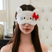 SANRIO 三丽鸥 1 件装 库洛米和凯蒂猫肉桂卷毛绒睡眠眼罩 - 可爱卡通设计，柔软遮光罩，遮光睡眠眼罩，适合所有浅棕色眼睛，兼具美观与实用性，蓬松舒适，生日礼物，情人节，婚礼，酒店，节日派对，旅行配件，失眠患者的完美选择 - 彩色 - 查看 13