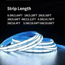 LITSHOW 無點光 COB LED 燈條，USB 供電櫥櫃下照明燈，內建開關，柔性無縫 LED 燈條，適用於廚房櫥櫃、書桌、衣櫃、梳妝鏡，自黏式（暖白/亮白） - 觸控開關 - 查看 2