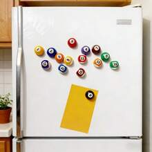 5/10/15pcs Round Billiard Fridge Magnets, Resin Round Fridge Magnets, Colorful Magnets, Suitable For Kitchen And Home Decor - Multicolor - View 5