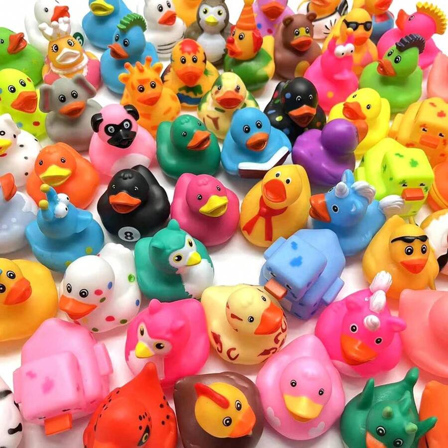 Juguetes de baño para niños Patos de goma, surtido aleatorio de patos a granel, Mini patos de goma, juguetes de baño para bebés pequeños, juguetes de piscina para niños - 5 piezas de color aleatorio - Ver 1
