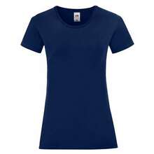 Fruit of the Loom Womens/Ladies Iconic T-Shirt (Navy) - 100% Ringspun Cotton - 145gsm - (PC3400) - 藍色 - 查看 1