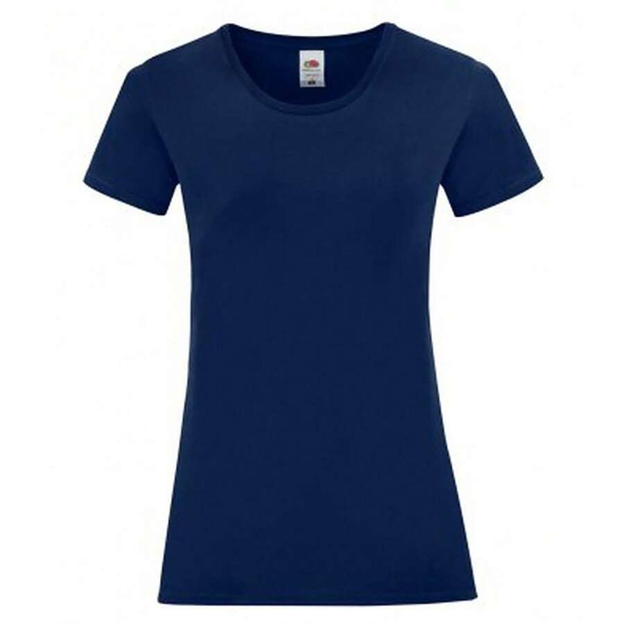Fruit of the Loom Womens/Ladies Iconic T-Shirt (Navy) - 100% Ringspun Cotton - 145gsm - (PC3400) - 藍色 - 查看 1