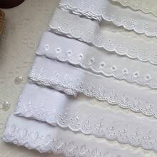5pcs White Exquisite Hollow Pattern TC Fabric Embroidered Lace Clothing Accessories - 5 Yards - View 6