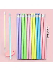 12pcs/6pcs Vibrant Macaron-Colored HB Wooden Pencils, 1.0-1.9mm Lead, Assorted Colors Randomly - Suitable For Drawing Supplies, First Day Of School - Multicolor - View 7
