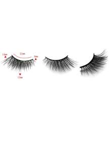 10 Pairs Elongated Eyelash Extensions - 黑色 - 查看 3