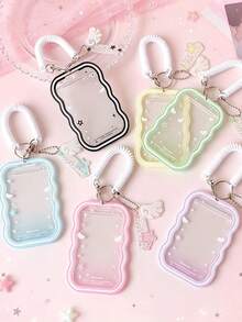 1 PC Small Wing Card Holder, Student Ripple Three Inch Storage Set, Star Chasing Small Card Display Set Pendant - Multicolor - View 2