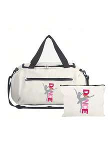 Dance Print Fitness Travel Bag Set, Ballet Fitness Bag With Shoulder Strap, Portable Makeup Bag, Large Capacity Sports Travel Bag, Fashionable Weekend Travel Bag, Suitable For Dance Classes, Fitness, Travel, Gymnastics And Practice, Ideal Gift For Dance Students, Women, Friends, Lovers, Unique Birthday Gift, Holiday Gift, Party Gift, Vacation Gift And Back To School Gift - Multicolor - View 15