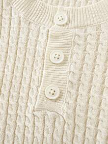 Vintage Style Men's Casual Solid Color Short Sleeve Knit Top - Apricot - View 5